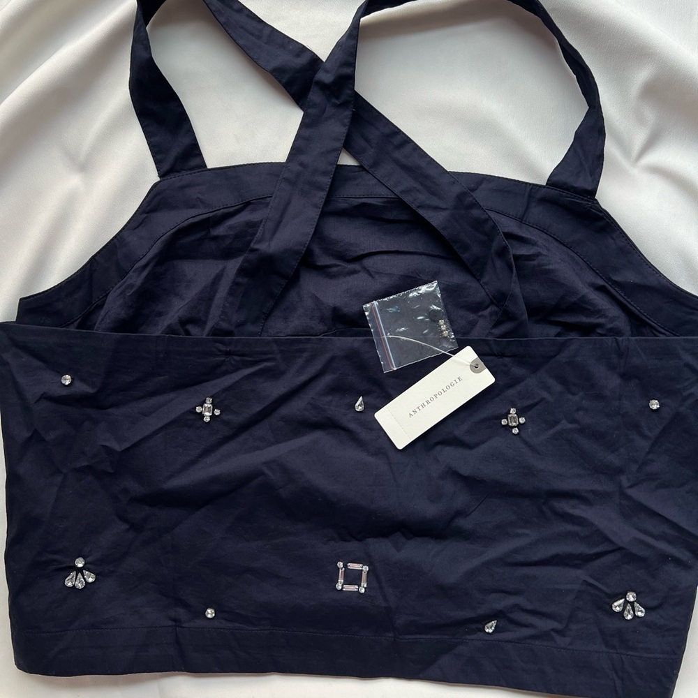 NWT Mauve Embellished Navy Top ✨💎 - Picture 4 of 5